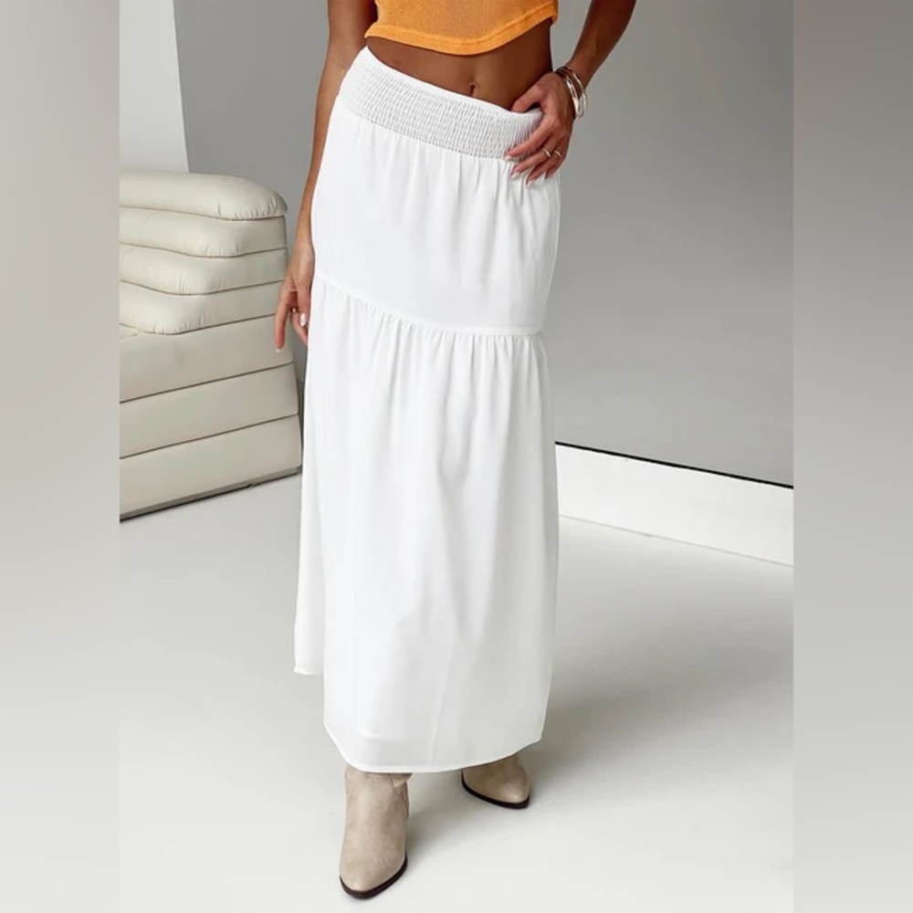 Princess Polly White Maxi Skirt